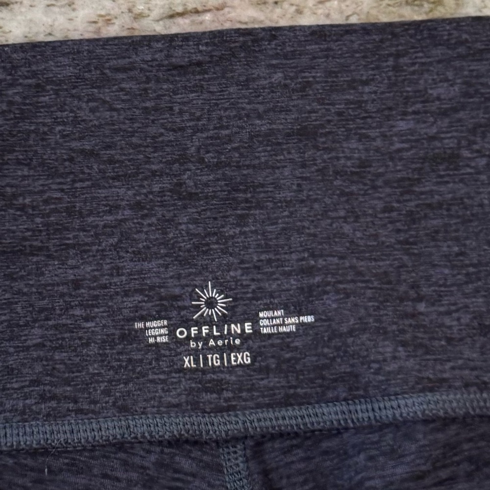 Aerie Heathered Navy High-Waisted Leggings “The Hugger Leggings” w/ Pockets XL - Picture 4 of 4